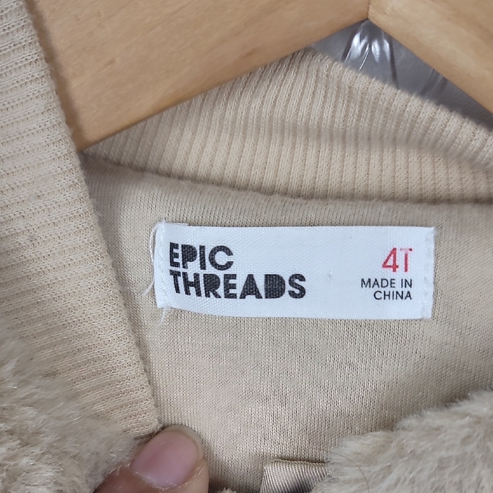 Epic Threads Cozy Tan Faux Fur Kids Jacket - Picture 2 of 6